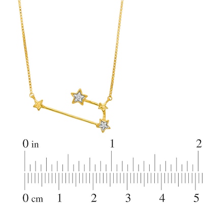 Diamond Accent Aries Constellation Necklace in Sterling Silver with14K Gold Plate