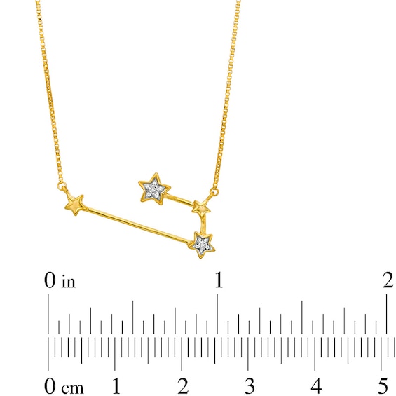 Diamond Accent Aries Constellation Necklace in Sterling Silver with14K Gold Plate