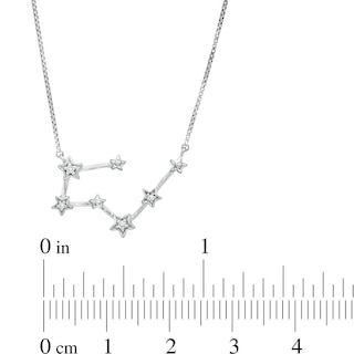 Diamond Accent Taurus Constellation Necklace in Sterling Silver