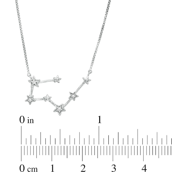 Diamond Accent Taurus Constellation Necklace in Sterling Silver