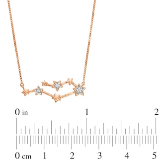 Diamond Accent Gemini Constellation Necklace in Sterling Silver with 14K Rose Gold Plate