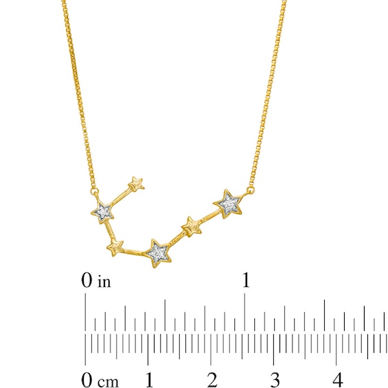 Diamond Accent Cancer Constellation Necklace in Sterling Silver with 14K Gold Plate