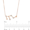 Diamond Accent Leo Constellation Necklace in Sterling Silver with 14K Rose Gold Plate