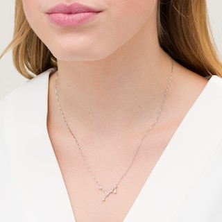 Diamond Accent Virgo Constellation Necklace in Sterling Silver