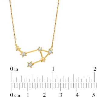 Diamond Accent Libra Constellation Necklace in Sterling Silver with 14K Gold Plate