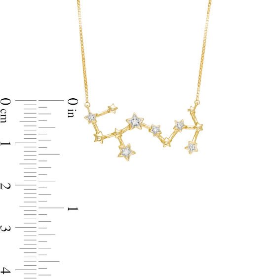 0.04 CT. T.W. Diamond Scorpio Constellation Necklace in Sterling Silver with 14K Gold Plate