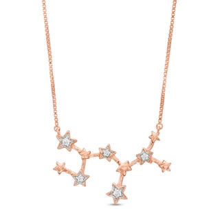 0.04 CT. T.W. Diamond Sagittarius Constellation Necklace in Sterling Silver with 14K Rose Gold Plate