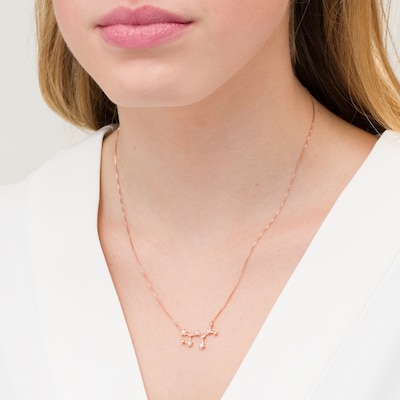 0.04 CT. T.W. Diamond Sagittarius Constellation Necklace in Sterling Silver with 14K Rose Gold Plate