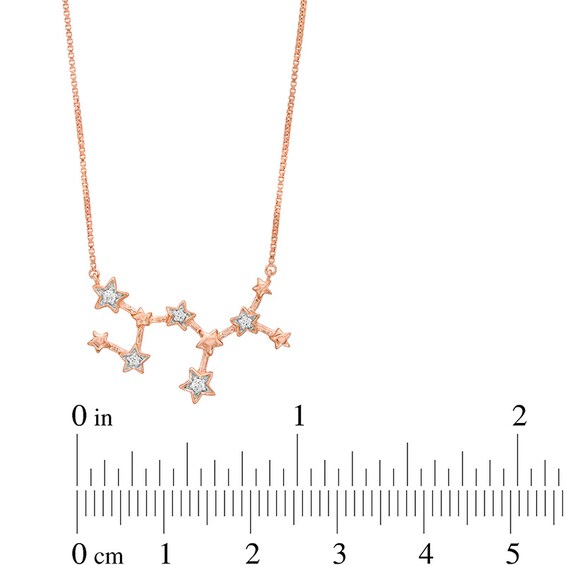 0.04 CT. T.W. Diamond Sagittarius Constellation Necklace in Sterling Silver with 14K Rose Gold Plate