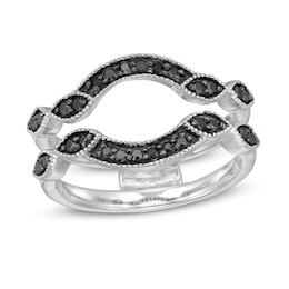 0.23 CT. T.W. Black Diamond Contour Solitaire Enhancer in 10K White Gold