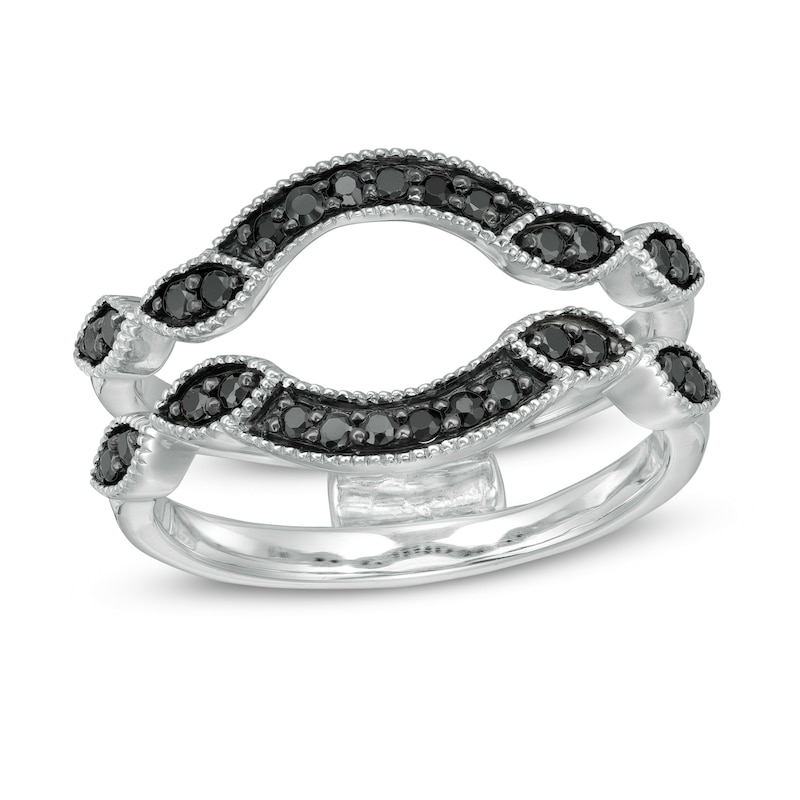 0.23 CT. T.W. Black Diamond Contour Solitaire Enhancer in 10K White Gold|Peoples Jewellers