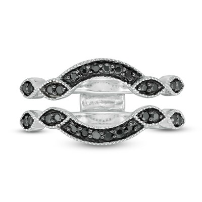 0.23 CT. T.W. Black Diamond Contour Solitaire Enhancer in 10K White Gold