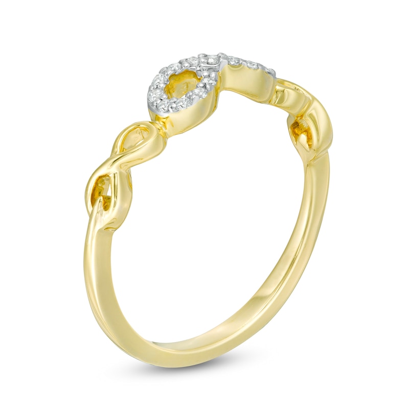 0.066 CT. T.W. Diamond Sideways Infinity Stackable Ring in 10K Gold|Peoples Jewellers