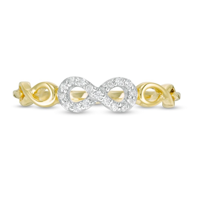 0.066 CT. T.W. Diamond Sideways Infinity Stackable Ring in 10K Gold|Peoples Jewellers