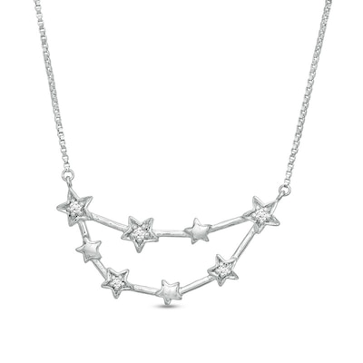 0.04 CT. T.W. Diamond Capricorn Constellation Necklace in Sterling Silver