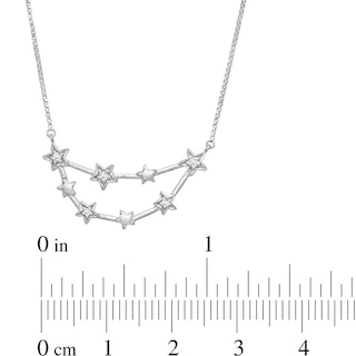 0.04 CT. T.W. Diamond Capricorn Constellation Necklace in Sterling Silver