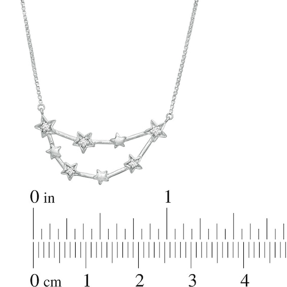 0.04 CT. T.W. Diamond Capricorn Constellation Necklace in Sterling Silver