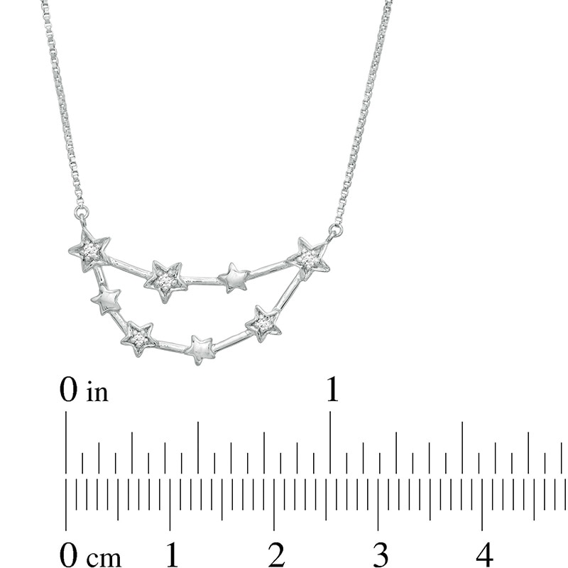 0.04 CT. T.W. Diamond Capricorn Constellation Necklace in Sterling Silver
