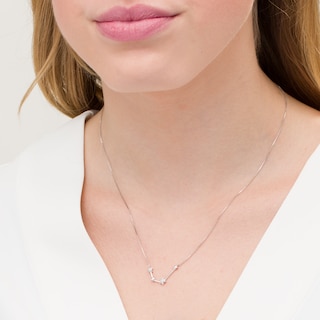 Diamond Accent Aquarius Constellation Necklace in Sterling Silver