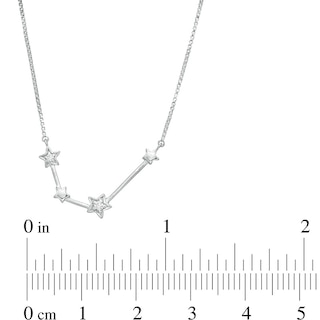 Diamond Accent Aquarius Constellation Necklace in Sterling Silver