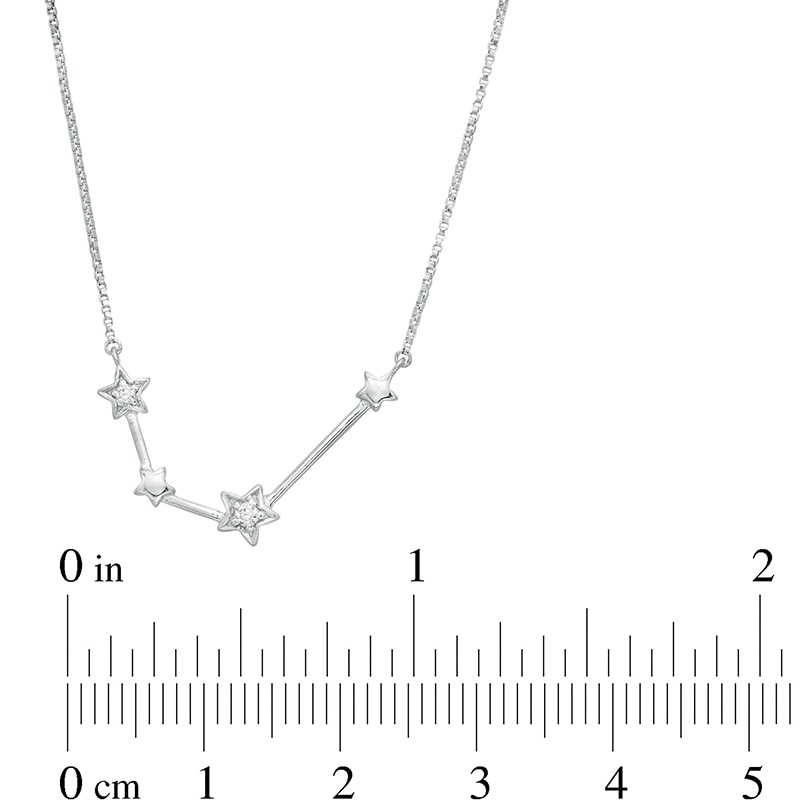 Diamond Accent Aquarius Constellation Necklace in Sterling Silver