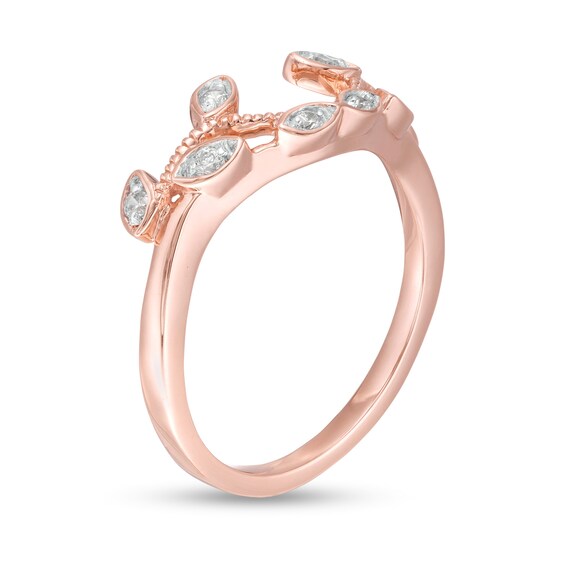 0.085 CT. T.W. Diamond Leaf Solitaire Enhancer in 10K Rose Gold