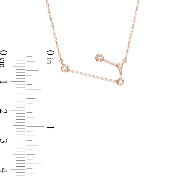 0.04 CT. T.W. Diamond Aries Constellation Bezel-Set Necklace in 10K Rose Gold