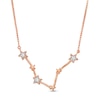 Diamond Accent Pisces Constellation Necklace in Sterling Silver with 14K Rose Gold Plate