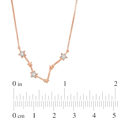 Diamond Accent Pisces Constellation Necklace in Sterling Silver with 14K Rose Gold Plate