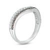 Thumbnail Image 3 of 0.45 CT. T.W. Champagne and White Diamond Chevron Anniversary Band in 10K White Gold