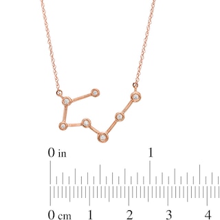 0.04 CT. T.W. Diamond Taurus Constellation Bezel-Set Necklace in 10K Rose Gold