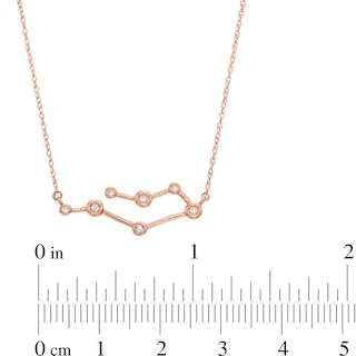 0.04 CT. T.W. Diamond Gemini Constellation Bezel-Set Necklace in 10K Rose Gold