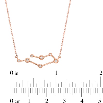 0.04 CT. T.W. Diamond Gemini Constellation Bezel-Set Necklace in 10K Rose Gold