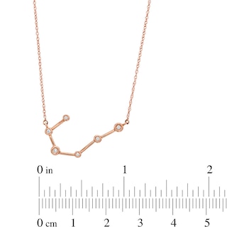 0.04 CT. T.W. Diamond Cancer Constellation Bezel-Set Necklace in 10K Rose Gold