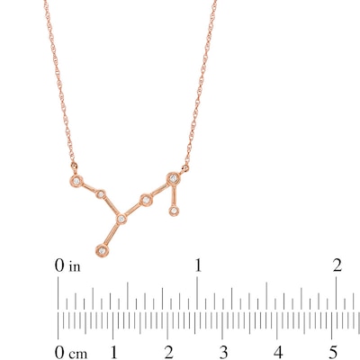 0.04 CT. T.W. Diamond Virgo Constellation Bezel-Set Necklace in 10K Rose Gold