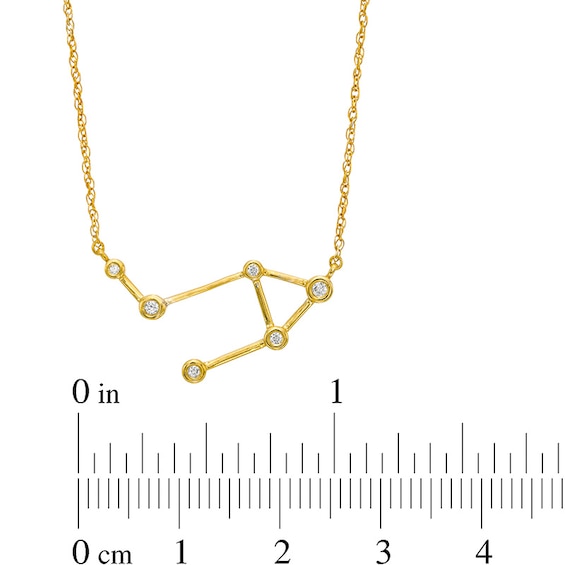 0.04 CT. T.W. Diamond Libra Constellation Bezel-Set Necklace in 10K Gold