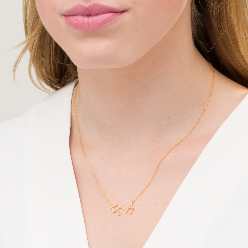 0.04 CT. T.W. Diamond Scorpio Constellation Bezel-Set Necklace in 10K Gold|Peoples Jewellers