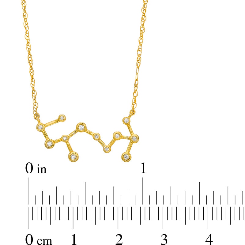 0.04 CT. T.W. Diamond Scorpio Constellation Bezel-Set Necklace in 10K Gold|Peoples Jewellers