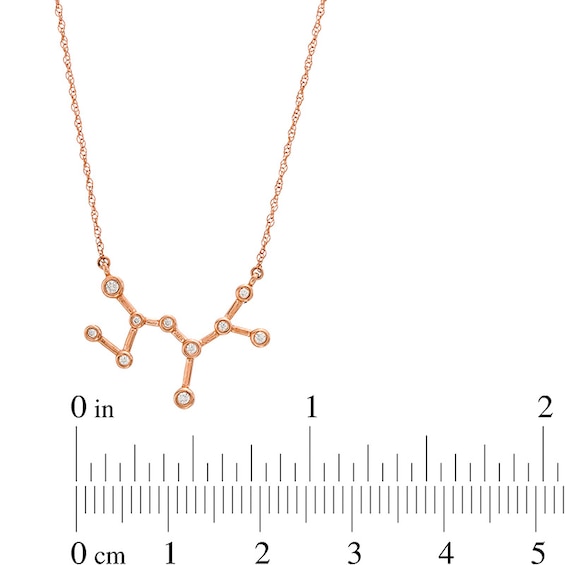 0.04 CT. T.W. Diamond Sagittarius Constellation Bezel-Set Necklace in 10K Rose Gold