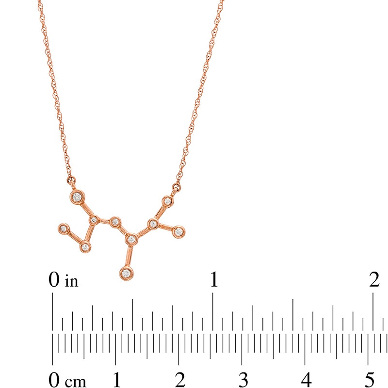 0.04 CT. T.W. Diamond Sagittarius Constellation Bezel-Set Necklace in 10K Rose Gold