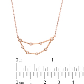 0.04 CT. T.W. Diamond Capricorn Constellation Bezel-Set Necklace in 10K Rose Gold