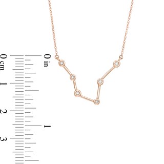 0.04 CT. T.W. Diamond Pisces Constellation Bezel-Set Necklace in 10K Rose Gold