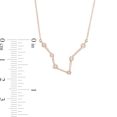 0.04 CT. T.W. Diamond Pisces Constellation Bezel-Set Necklace in 10K Rose Gold