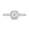 Enchanted Disney Elsa 0.58 CT. T.W. Diamond Cushion Frame Engagement Ring in 14K White Gold