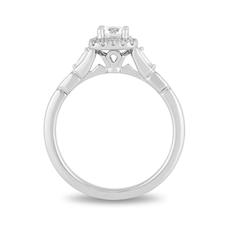 Enchanted Disney Elsa 0.58 CT. T.W. Diamond Cushion Frame Engagement Ring in 14K White Gold