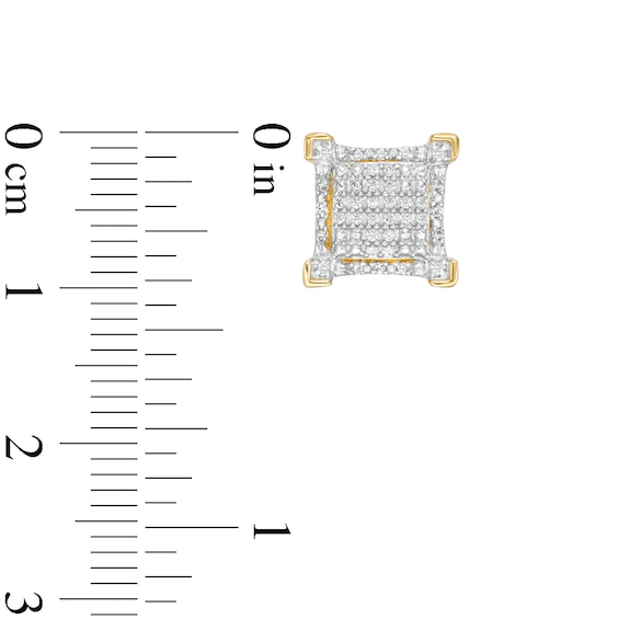 Men's 0.18 CT. T.W. Square Composite Diamond Gothic-Style Frame Stud Earrings in 10K Gold