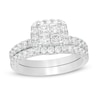 Thumbnail Image 0 of 1.00 CT. T.W. Quad Princess-Cut Diamond Frame Bridal Set in 14K White Gold