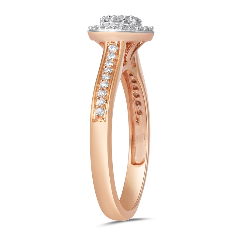 0.25 CT. T.W. Composite Diamond Oval Frame Promise Ring in 10K Rose Gold