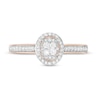 0.25 CT. T.W. Composite Diamond Oval Frame Promise Ring in 10K Rose Gold