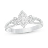 Thumbnail Image 0 of 0.15 CT. T.W. Composite Diamond Marquise Frame Tri-Sides Promise Ring in Sterling Silver